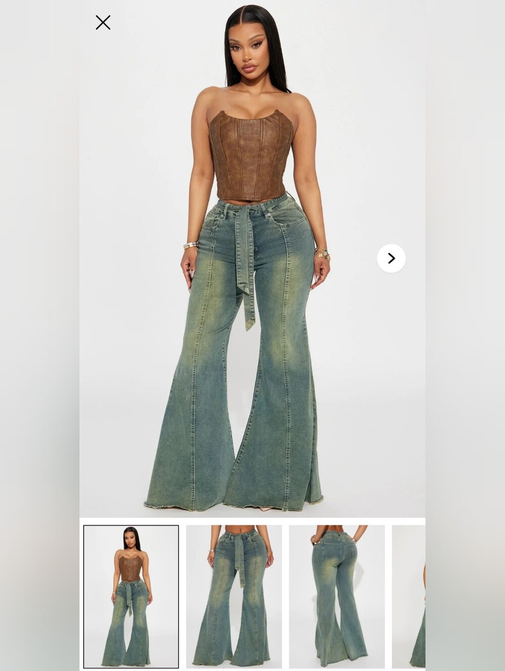 NWT!! FASHION NOVA TINTED WIDE LEG JEANS